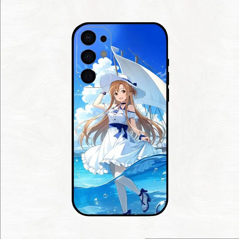 Funda de teléfono A-Asuna Anime Y-Yuuki para Samsung S25,S24,S23,S22,S21,S20,Plus,Fe,Lite,Otros cubierta negra