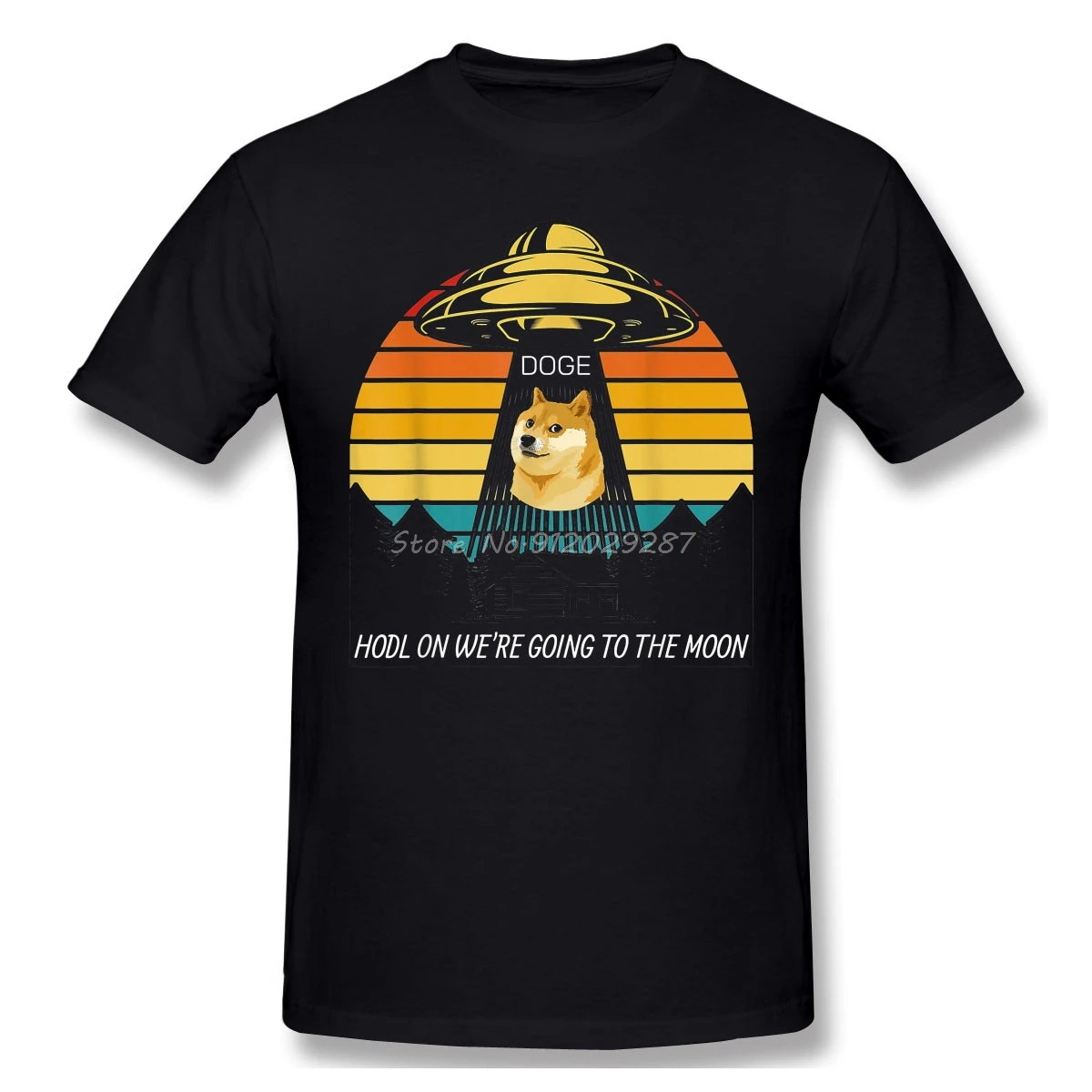 Men Doge Dogecoin Bitcoin Digital Currency T-Shirt To The Moon Crypto Meme UFO DOGE TShirt Cotton Tees Oversized Unisex Tops