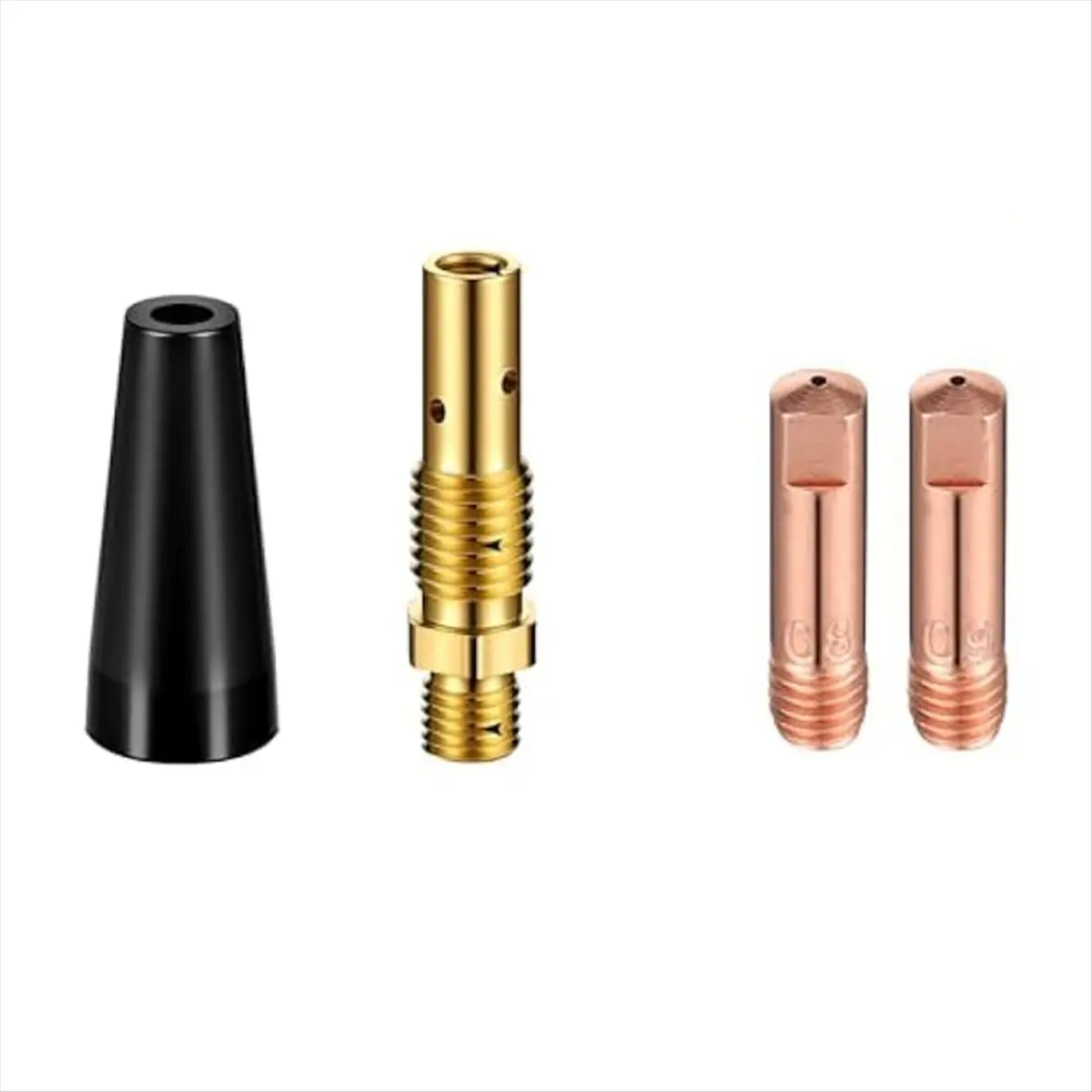 A58Z 48Pcs Flux Core Gasless Nozzle Tips Kit KP1939-1 Flux Core Welder Mig Welder Contact Tips Gasless Nozzle Gas Diffusers