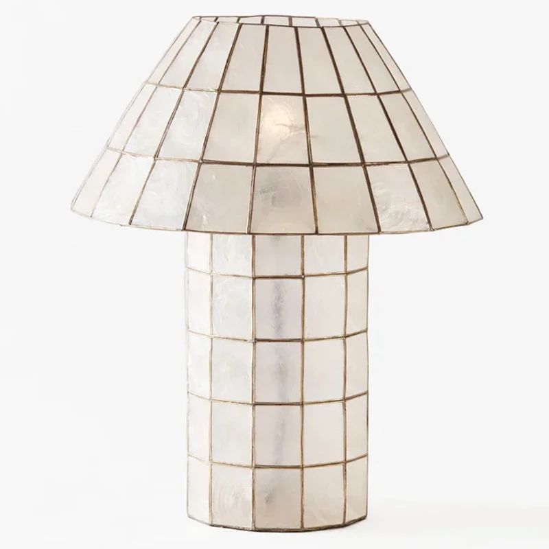 

Vintage shell table lamp wabi sandy wind high-end art B & B hotel living room bedroom bedside lamp