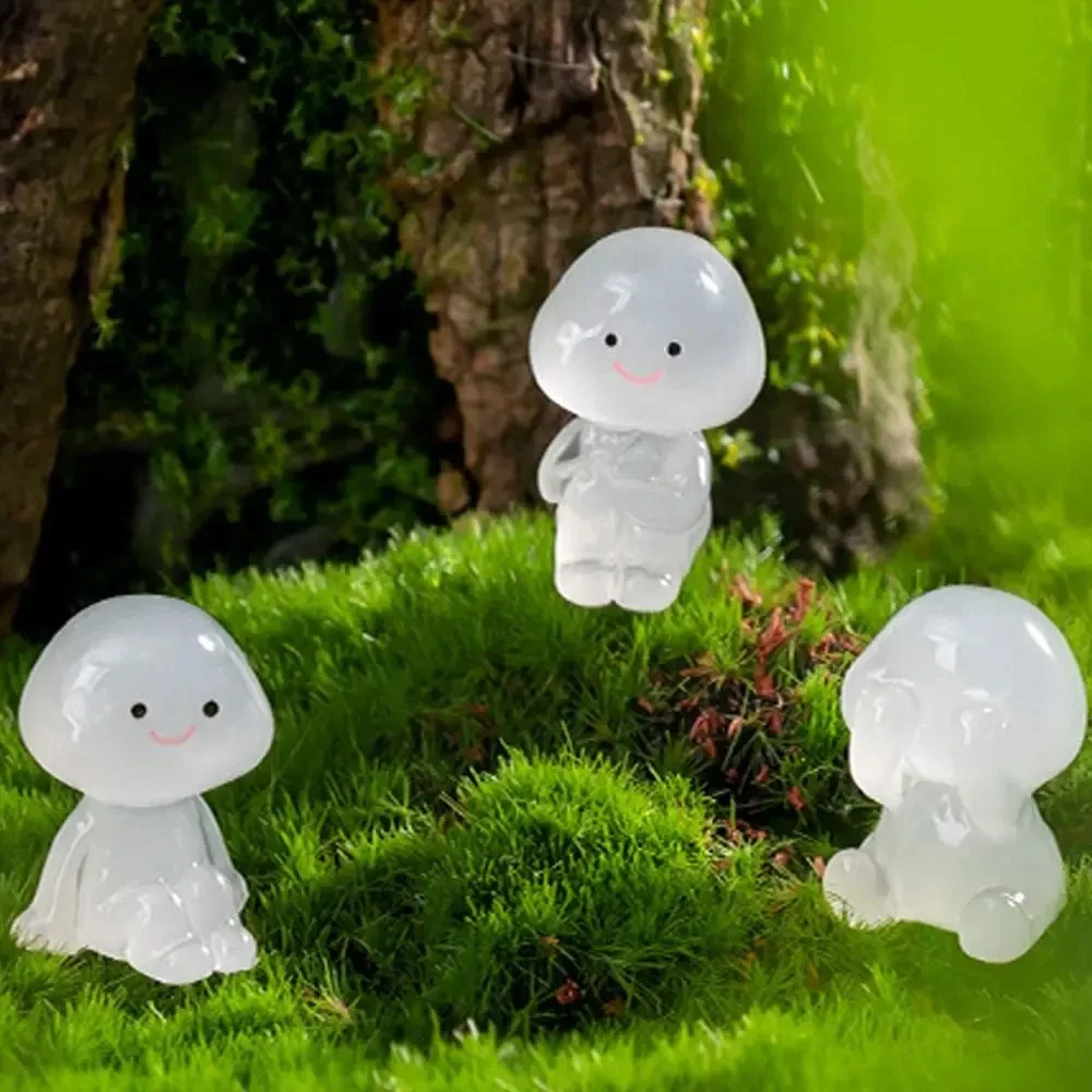 6PCS Luminous Tree Elf Fairy Garden Decoration Mini Figurines Glow in Dark Tree Elves for Garden Micro Landscape Accessories
