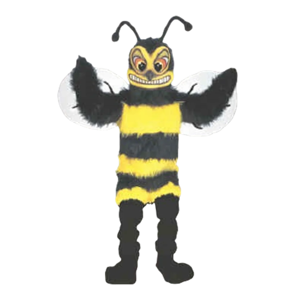 Long Hair Fierce Hornet Plush Mascot Costume Adult Size Mascotte Mascota Halloween Carnival Outfit Suit Fancy Dress SW540