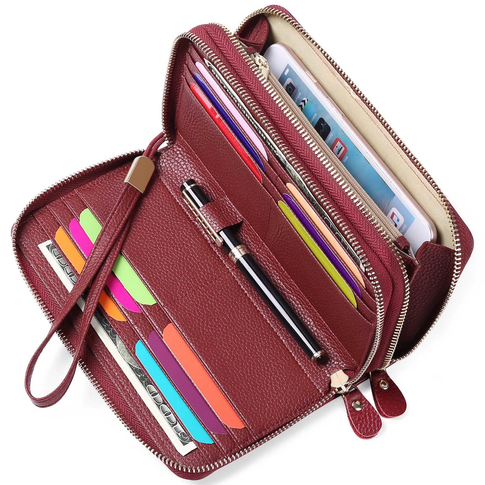 New Fashion Women Wallet RFID Anti-theft Leather Wallets For Woman Long Zipper Large Ladies Clutch Bag Purse Card Holder