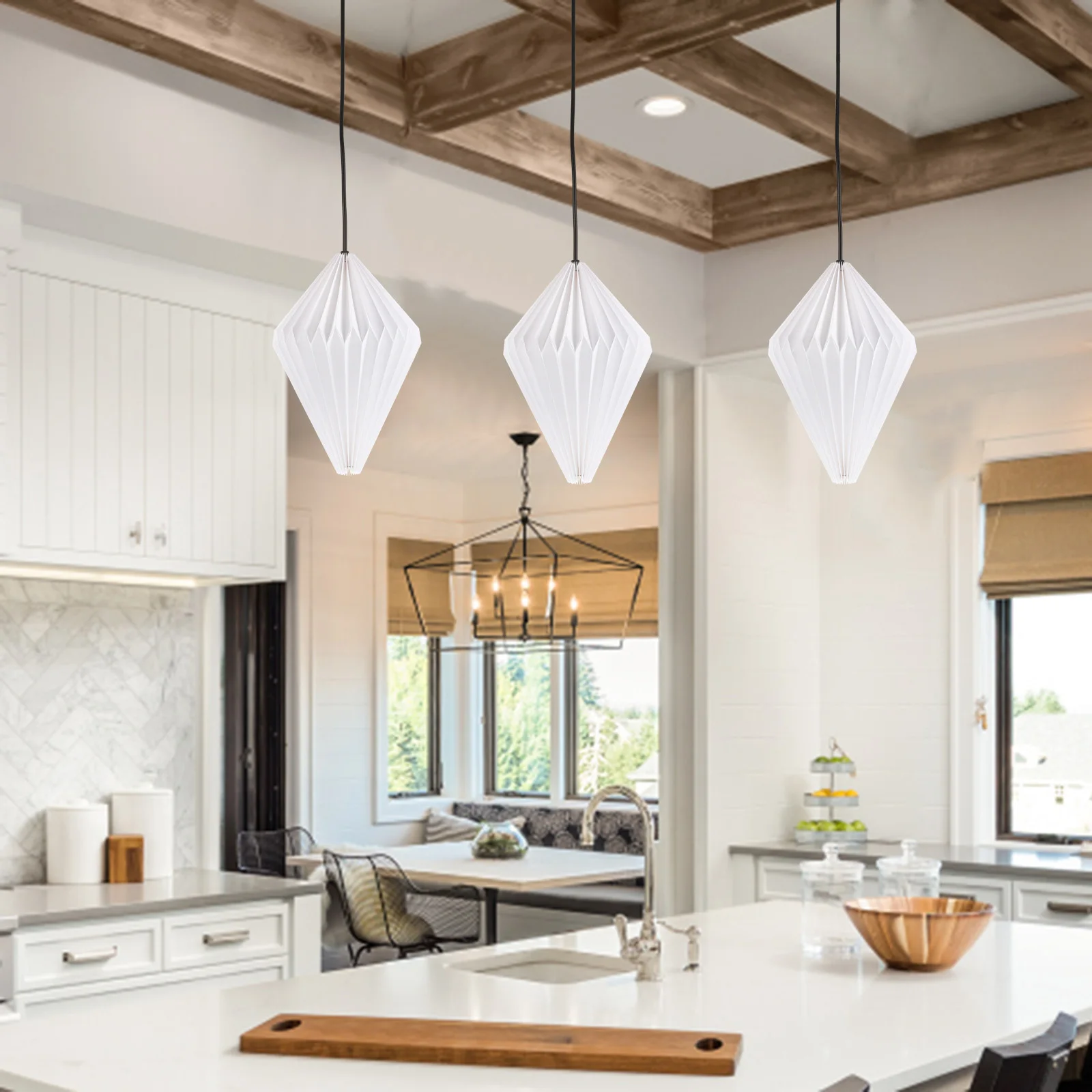 

1Pcs Folding Origami Lantern Lampshade Handmade Durable Decorative Paper Hanging Lamp Cover Folding Origami Lampshade