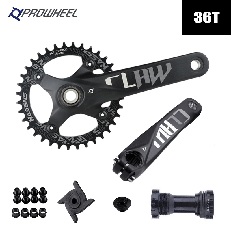 Prowheelクランクセットmtb hollowtechクランクアーム自転車統合ダブル