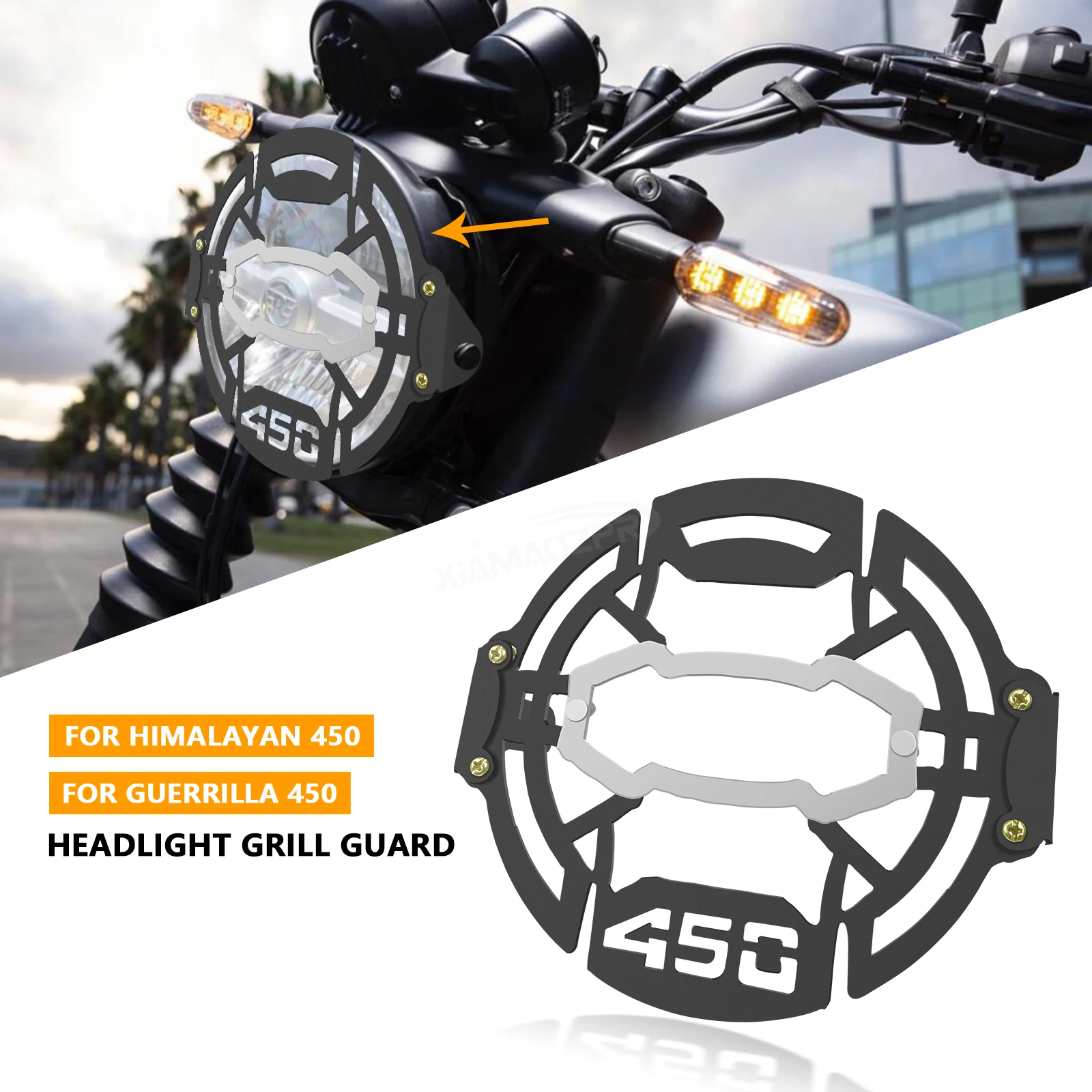 

For Motorcycle Accessories Himalayan 450 Guerrilla 450 Headlight Grill new lampshade modified fence light protection cover