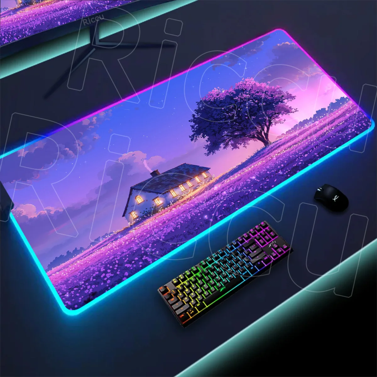 

RGB Mouse Pad Gamer XXL Custom Mouse Mat Desk Mats Anime Scenery Table of Office Carpet Gamer Natural Rubber Mice Pad Mousepad