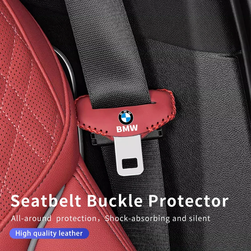 Car Safety Seatbelt Buckle Anti-scratch Protector Leather Cover For BMW G30 G20 M3 M5 E91 E92 E93 E36 E70 X3 X4 X5 X1 E39 F30