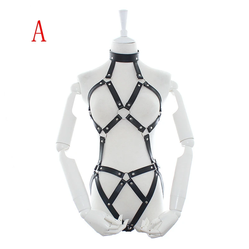 

Adult Games PU Leather Body Harness for Women Fetish Slave Bondage Restraints Exposed Breast Chastity Belt Products