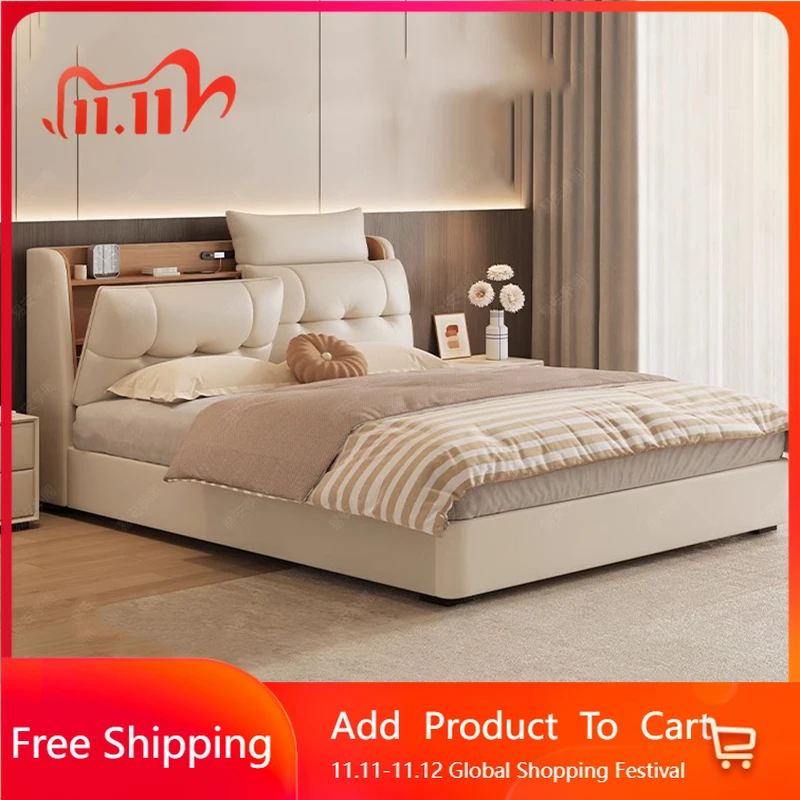 

Креативная массажная кровать для спальни, двусторонная спальная кровать, роскошная современная кровать, мобильный сейф, простая европейская мебель для отеля Muebles