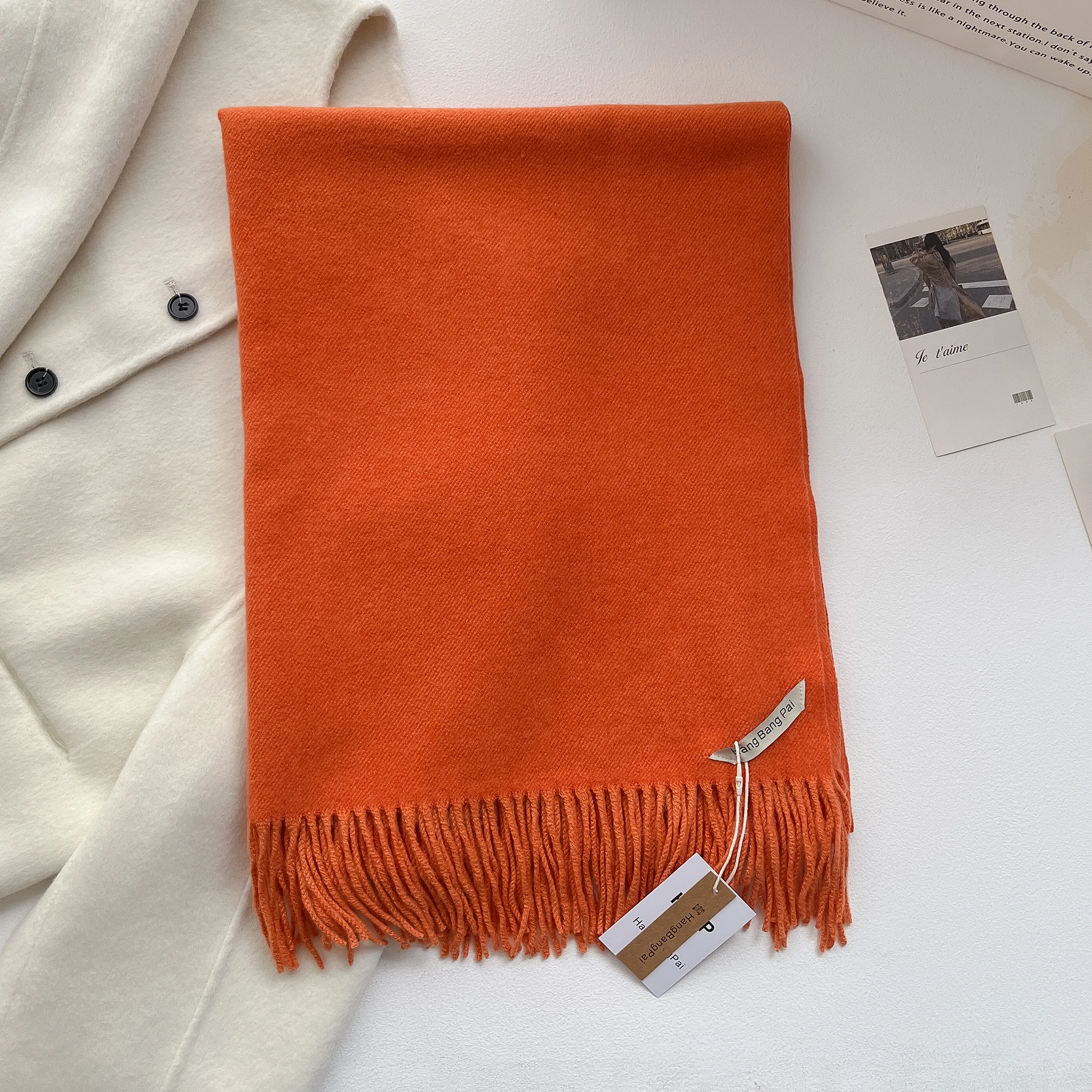 2023 neue Winter Wolle Schal Für Frauen Lange Warme Kaschmir Schals Hijab Solide Dame Schal Wrap Weibliche Pashmina Bandana Kopf schals – Detail 23