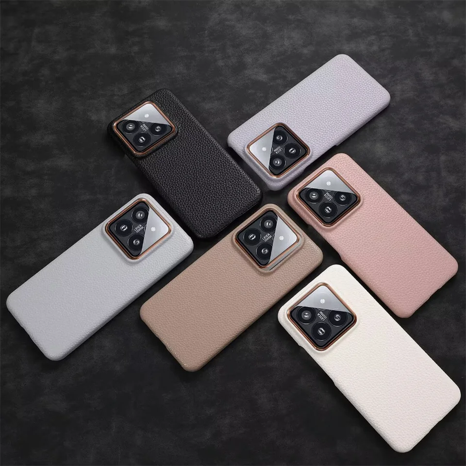 

Luxury Litchi Pattern PU Leather Phone Case for Xiaomi 14 14Pro 13 Ultra New Litchi Pattern Slim Fit Back Cover