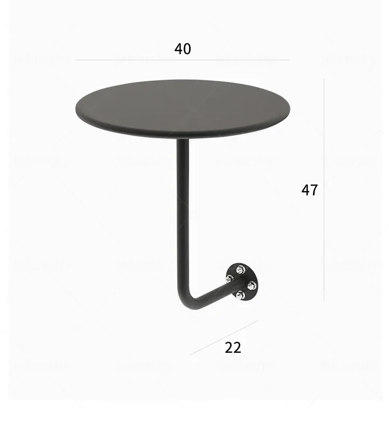 Space-saving Wall-mounted Small Round Table, Industrial Style Side Table for Café Booth & Dessert Shop