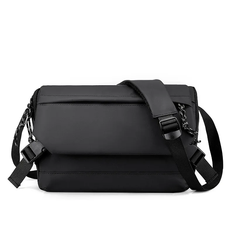 European and American fashion leather men's bag trend function bag shoulder slung tide men's shoulder bag cycling bag.