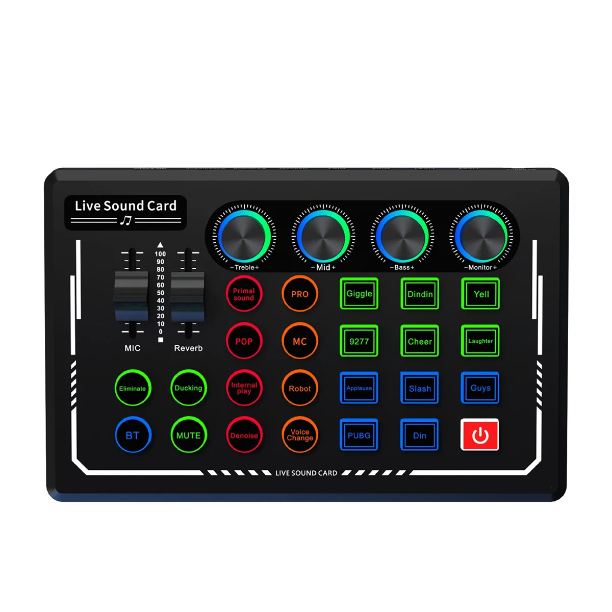 

T07C-V88 Audio Mixer USB External Sound Card Headset Microphone Live Broadcast Sound Card for Mobile Phone Computer Black