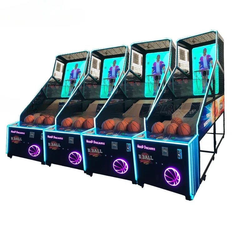 Coin Operated Street Basketball Arcade Game Machine 55 Inch Monitor 3D Screen Electronic Basketball Game Machine