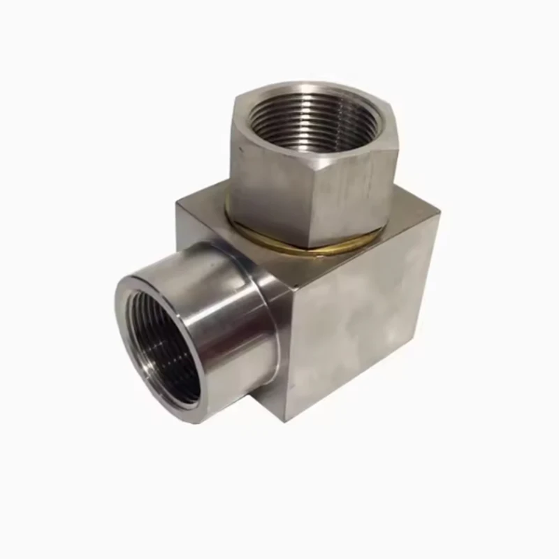 Stainless Steel Right Angle Rotary Joint 360 Swivel Union High Pressure Hydraulic Reel Connector for Excavator Crane Truck