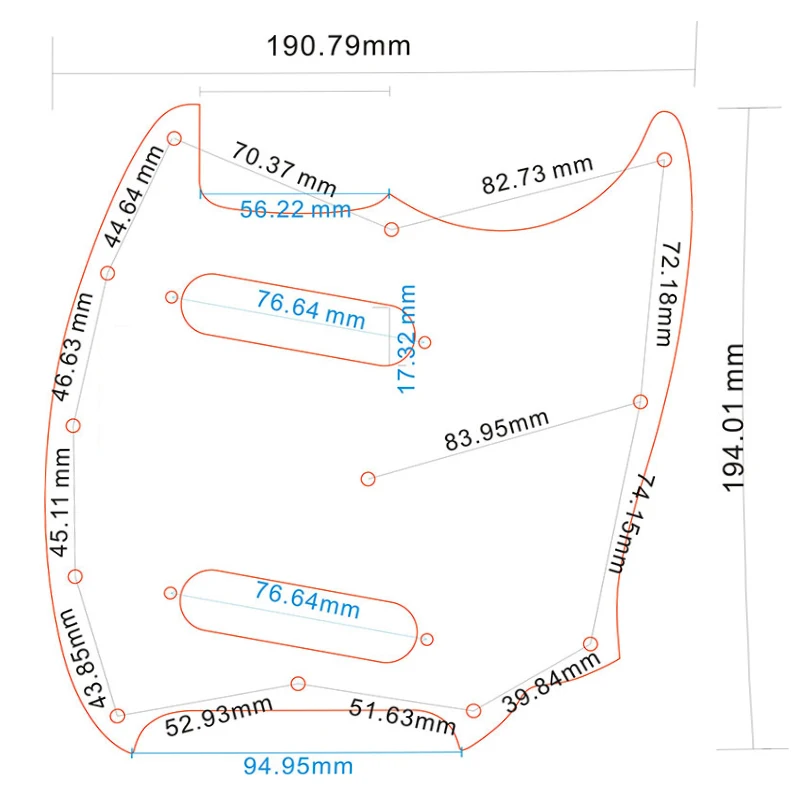 Fei Man Guitar Parts Pickguard, Fender American Mustang Guard, No Control Hole, Best Quality, Scratch Plate, New Arrivals