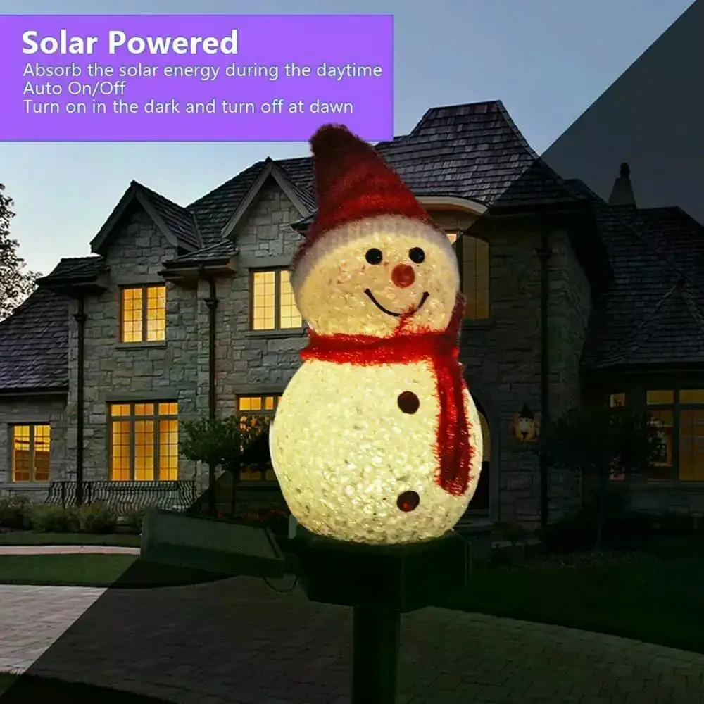 

C2 Outdoor Solar Lamp Christmas Snowman Ground Lights Solar Charge Indoor Villa Lawn Garden Decorative Lamp Atmosphere Led Light