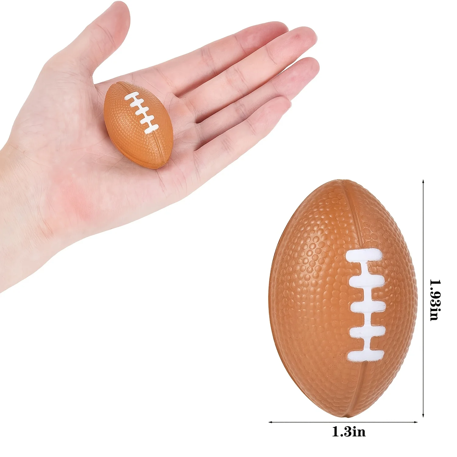 6Pcs Mini Football Stress Balls 1.93 Inch Soft Foam Anxiety Relief Toys Party Favors