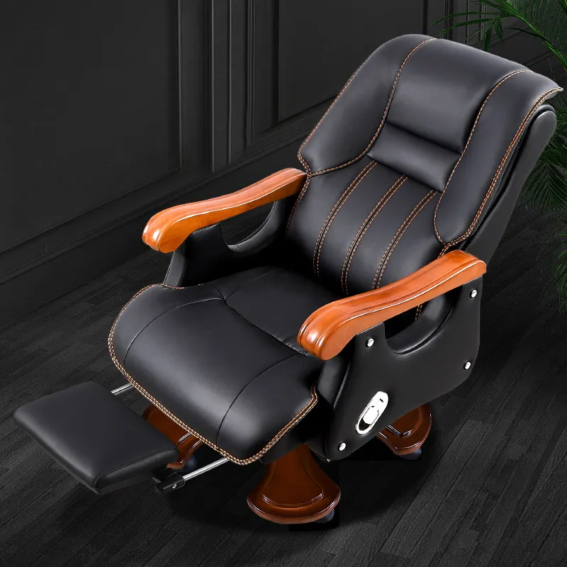 Brown Adjustable Office Chair Support Armrest Comfy Recliner Office Chair Chaise Pliable Wheel Sillas De Oficina Furniture