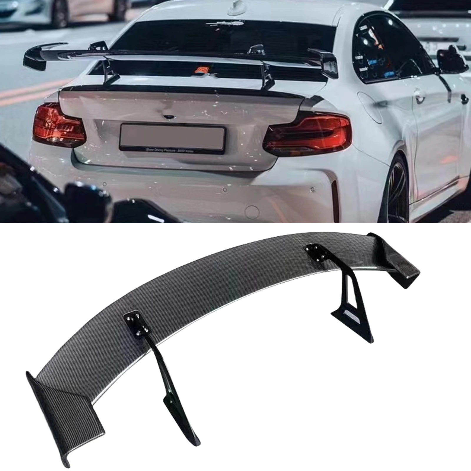 

For SUBARU WRX 2022-2024 Real Carbon Fiber Rear Trunk Spoiler Lip Wing Tailgate Tail Splitter