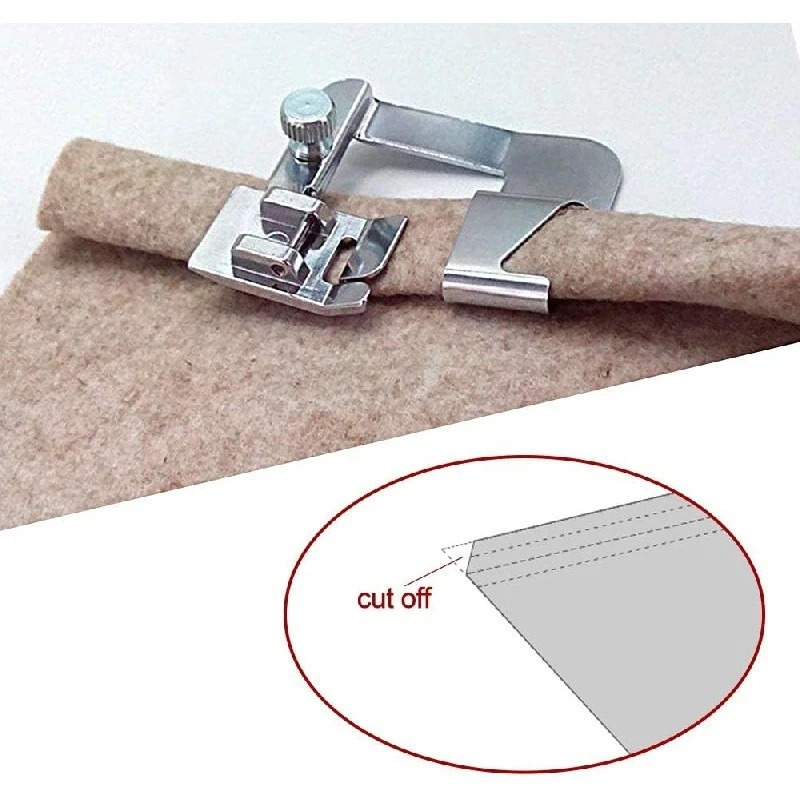 3Pcs/Set Home Sewing Machine Foot Presser Rolled Hem Feet for Brother Singer(Sliver) Dropship