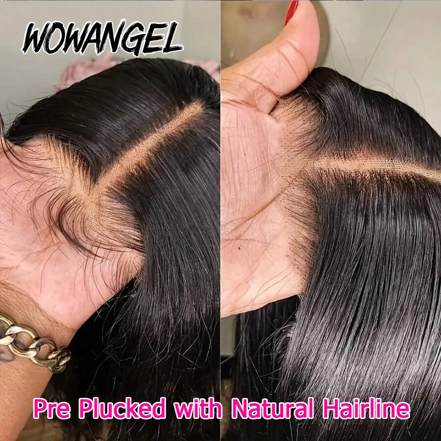 WOWANGEL Layered Cut Straight Wigs 5x5 HD Lace Closure Wigs Human Hair 250% Pre Plucked Glueless Wigs For Women Ready To Wear – Detail 5