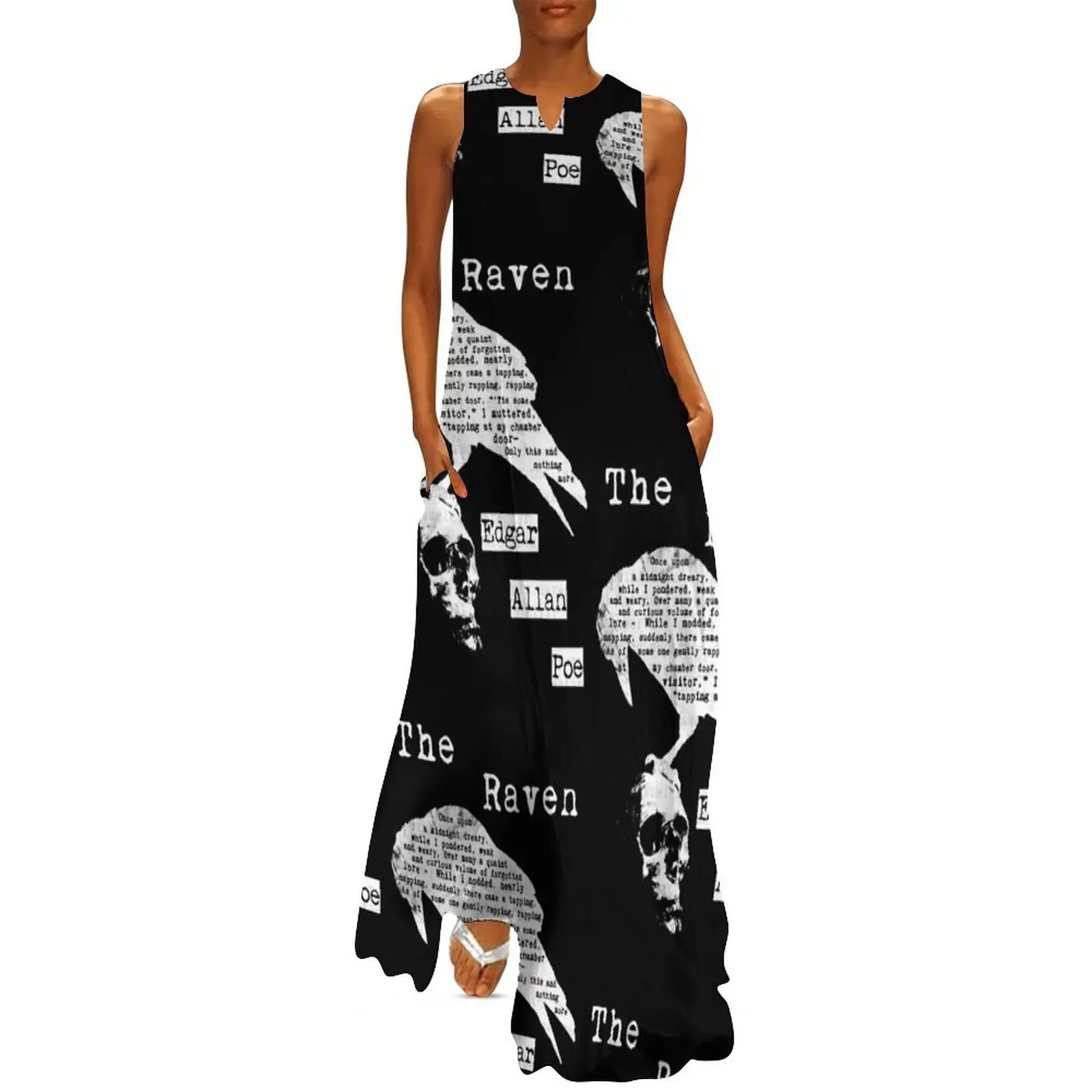 Edgar Allan Poe The Raven Poem Long Dress Dresses gala woman dress Dress