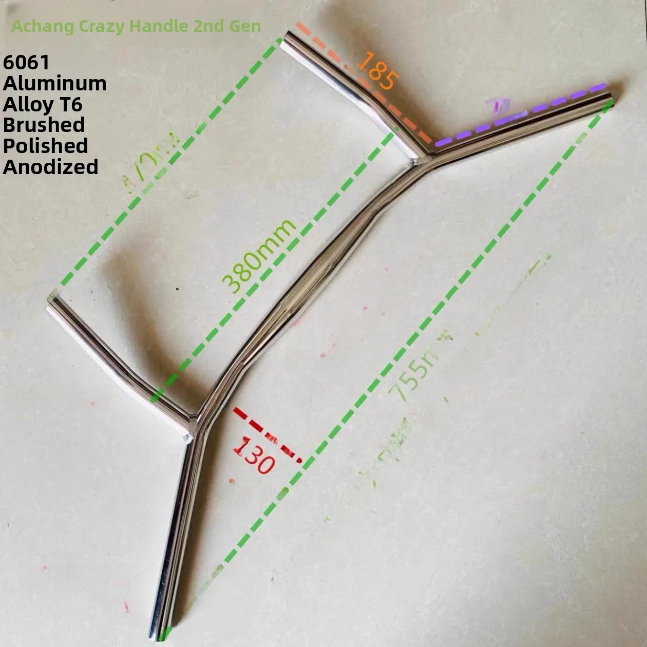 

Сумасшедший велосипедный руль 2-го поколения из алюминиевого сплава, удобный опыт езды, детали велосипеда, аксессуары, перекладина для отдыха, TT-бар