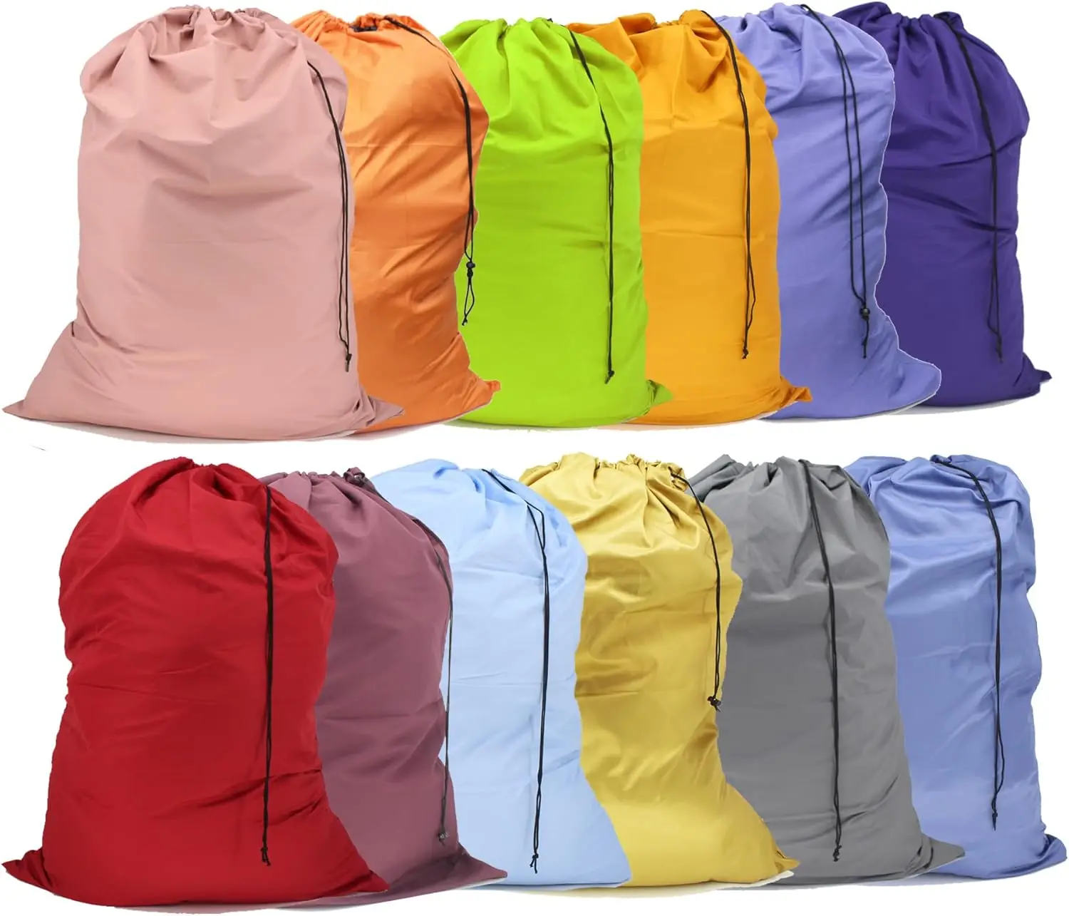 

Large Drawstring Laundry Bags, 30x40 Inches, 12 Pack Mixed Colors for Travel and Storage