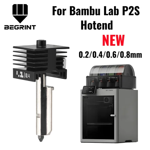 Imagen 1 del producto Para Bambu Lab P2S Hotend mejorado 0,2/0,4/0,6/0,8mm boquilla de acero endurecido reemplazar extremo caliente Bambulab P2S cabezal de impresión de impresora 3D