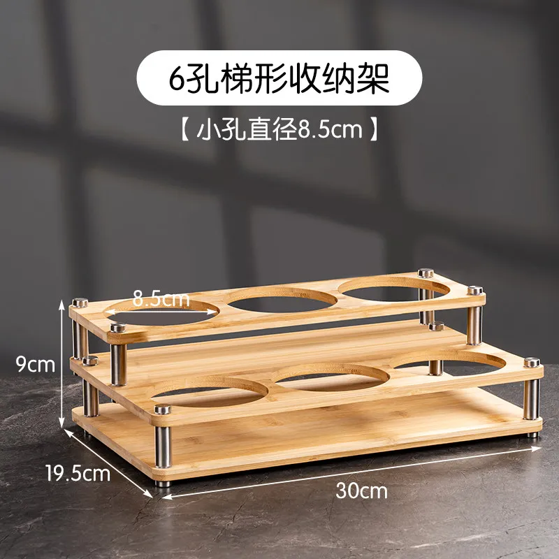 Log Style Multi Layer Storage Display Rack Kitchen Tea Grain Spice Jar Countertop Household Sorting Organizer Holder