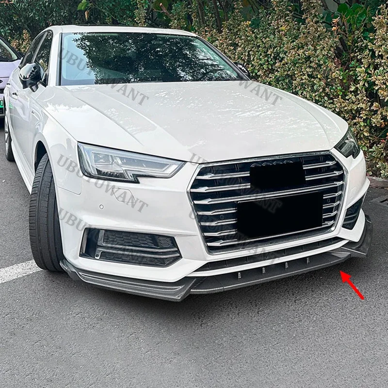 For Audi A4 B9 S-line 2017 2018 2019 Car Front Bumper Lip Splitter Diffuser Spoiler Bumper Guard Regular Style Body Kit
