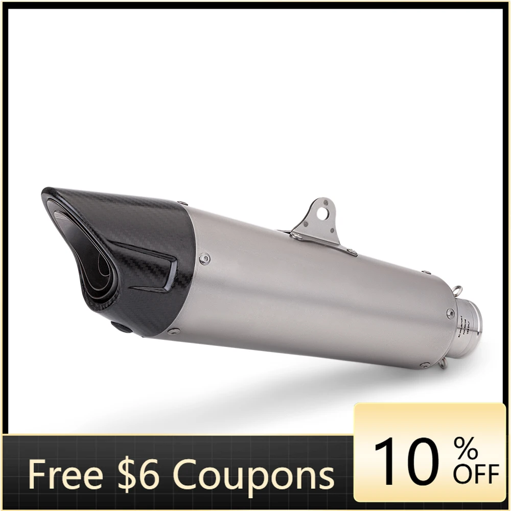 

STLF Universal 51MM Motorcycle Carbon Fiber Exhaust Pipe Double Hole Exhaust Pipe Stainless Steel