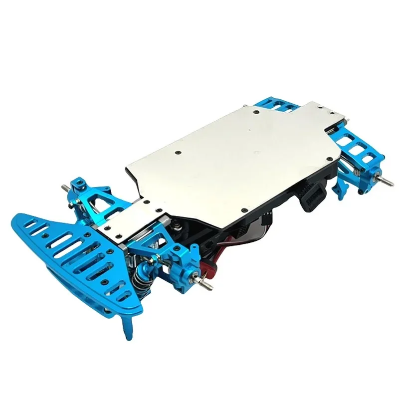 Para MJX 14301 14302 14303 14304 1/14 RC coche chasis de acero inoxidable armadura Metal piezas mejoradas Accesorios
