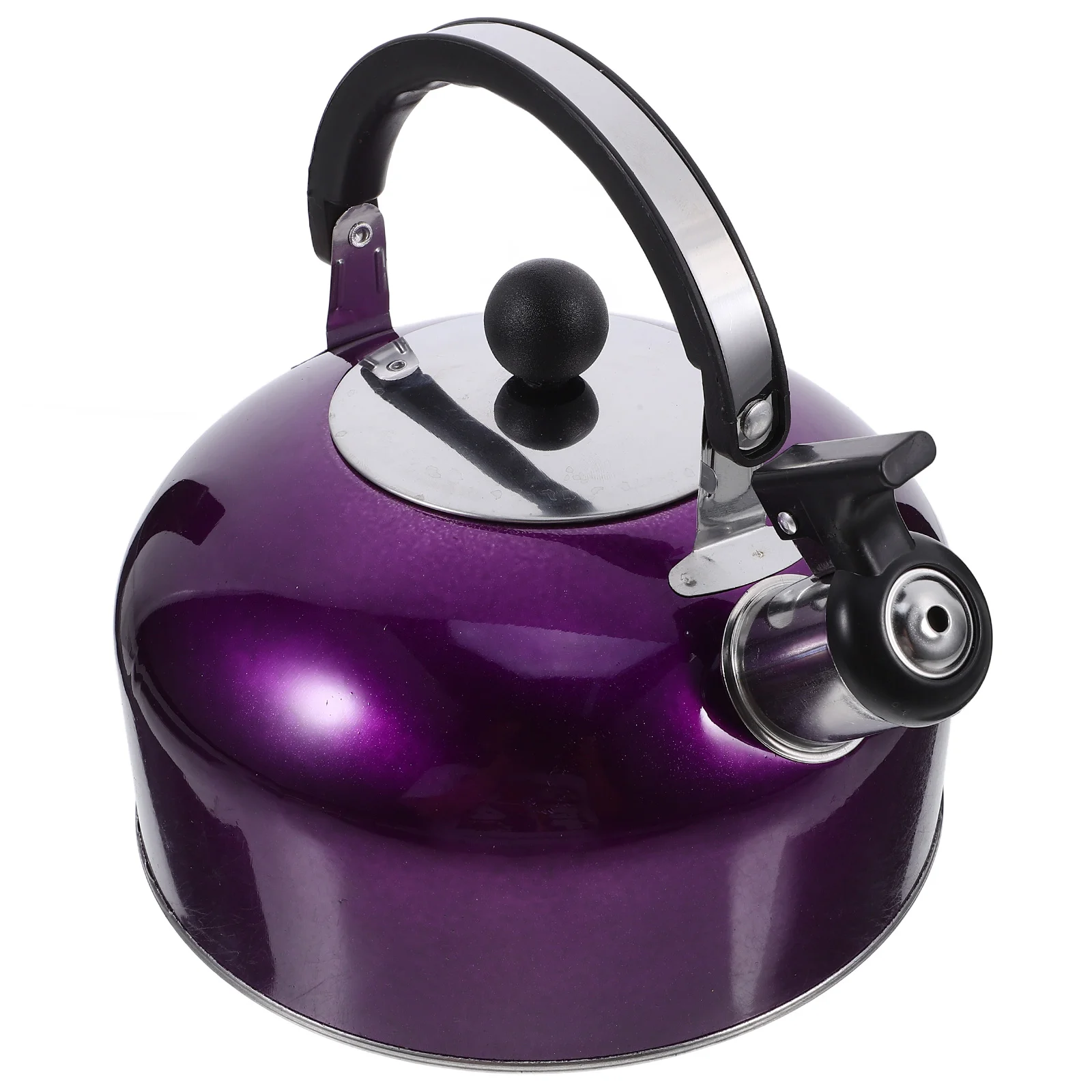 Stainless Steel Whistling Kettle Tea Pots Coffee Shaker Heating for Home Gas Stoves Hot Water Kitchen Steel= Spherical