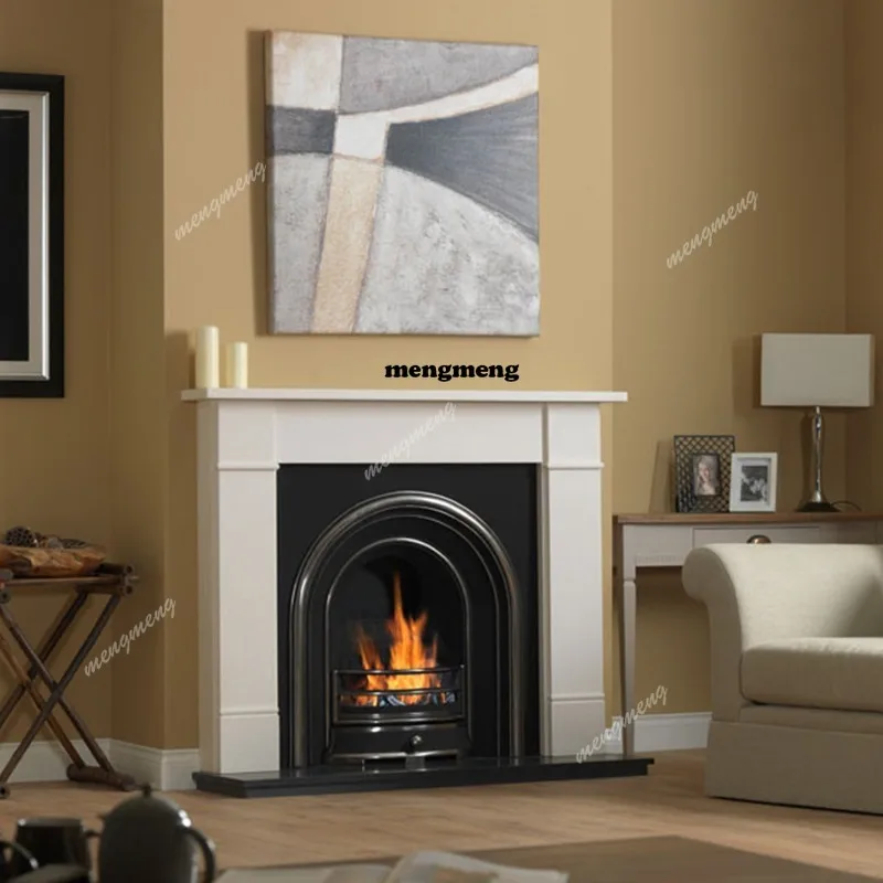 Natural Marble Fireplace Designer Decorative Cabinet Living Room Home Stone Fireplace Rack
