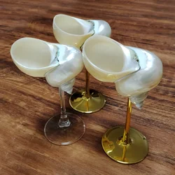 Natural Conch Shell Wine Glass Cup Handmade Wedding Glasses Martini Glasses Goblet Cocktail Drinkware Drinking Stemware Gifts