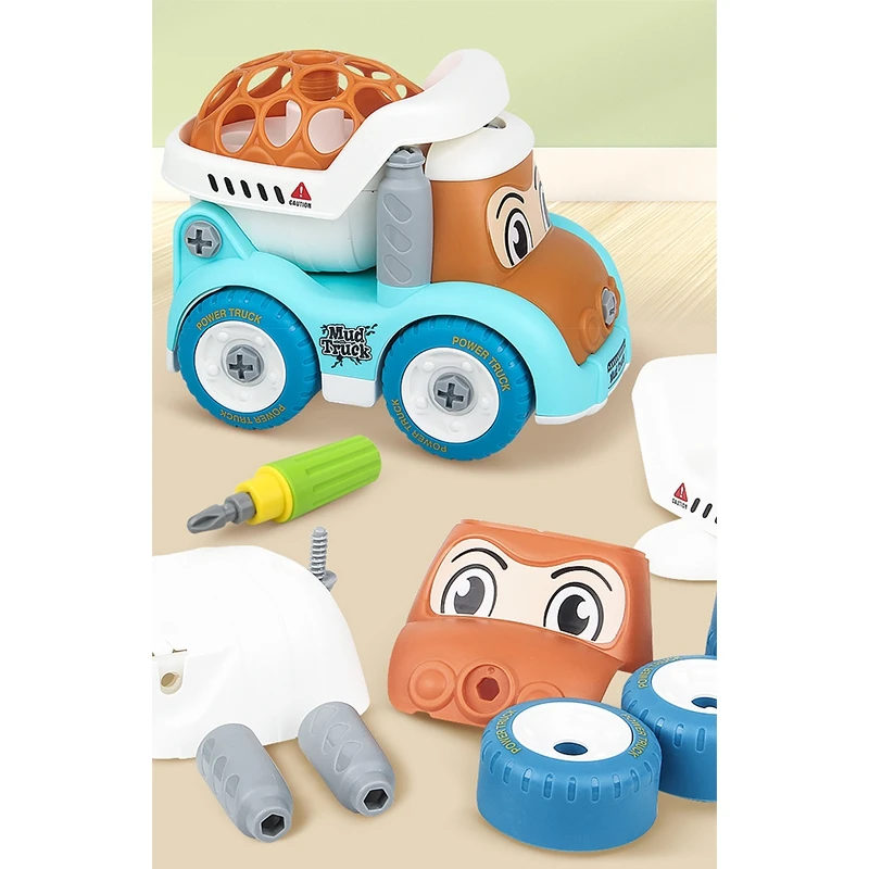 Smontare i giocattoli camion da costruzione Cartoon Vehicle Cars Stem Building Toy fai da te Engineering Learning Educational Set