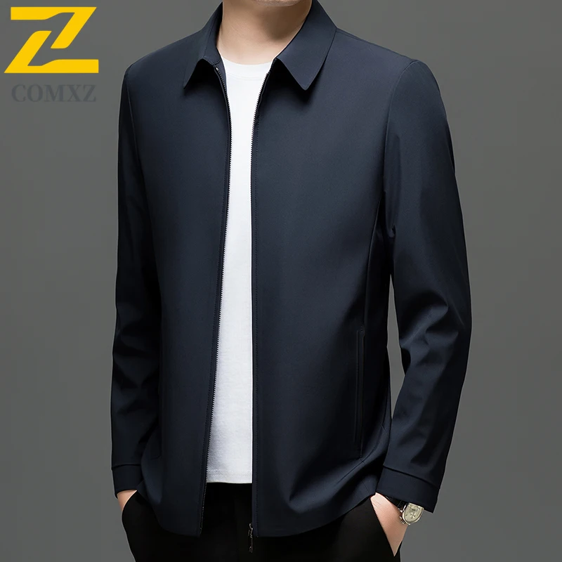 2025 Business Jacket Men Premium Fashion  Outdoor Work Coat Casual Solid Color Lightweight Spring And Autumn Thin Overcoat