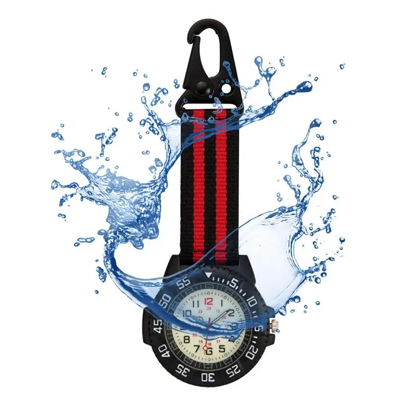 Clip Digital Watch Waterproof Keychain Carabiner Watch Digital Clip Quartz Watch Casual Waist Watch Gift For Backpacks