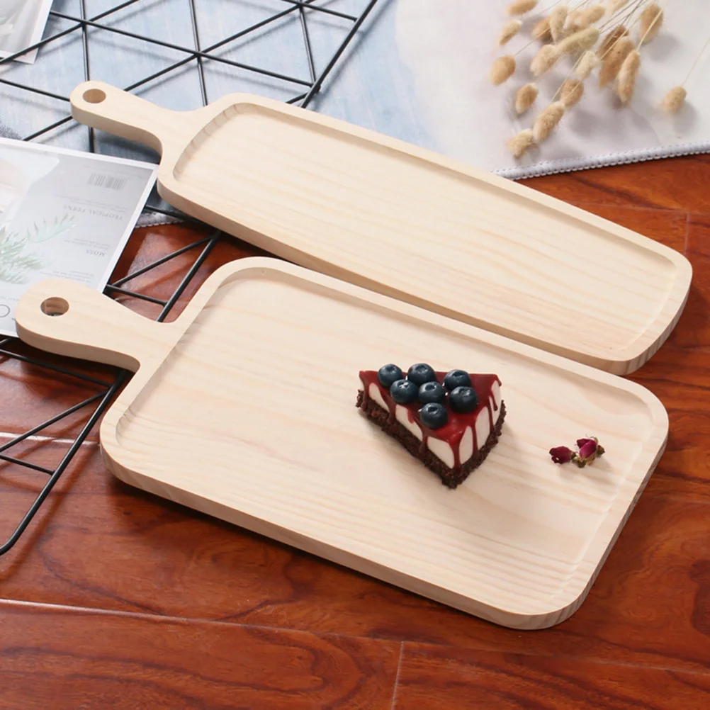 

Solid Wood Pizza Cutting Board 46Cm With Hole Handle For Kitchen Pine Chopping Block Natural Green