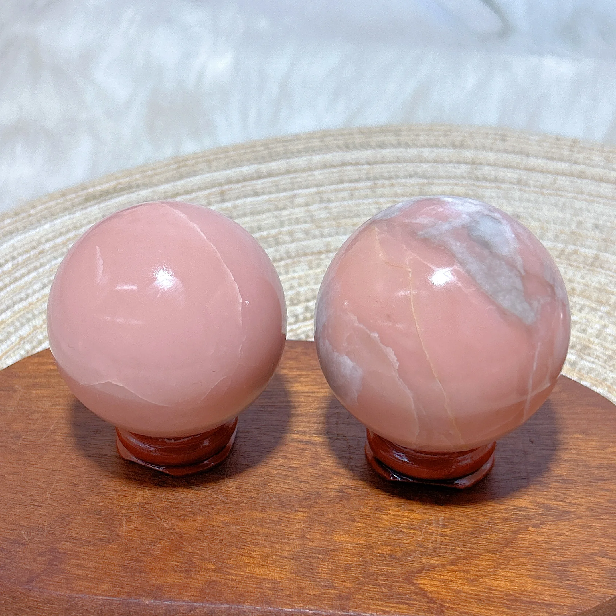 

Natural Crystal Pink Opal Sphere Polished High Quality Energy Healing Ornament Gemstone Reiki Home Decorations Room Decor Gift