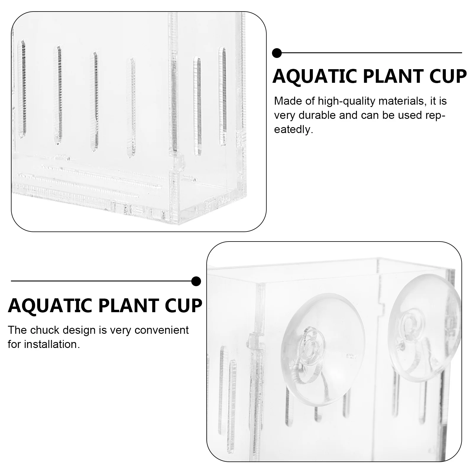 

Suction Cup Aquatic Plant Cup Clear Acrylic Holder For Aquarium Fish Tank Mini Water Ficus Pot Coral Decor Live Plants