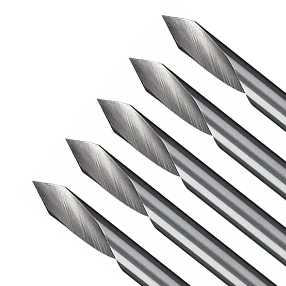 5Pcs 1/8 60 Degree Single Flute Tungsten Steel Milling Cutter Bit V Groove Engraving Tool  Flat Bottom CNC Spiral Router Bits