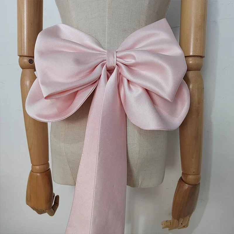 30 سنتيمتر اليدوية Bowknot Diy الملابس كبيرة Bowknot جميلة القوس مع دبوس حزام ثوب الزفاف العروس مطابقة الاكسسوارات انفصال #3