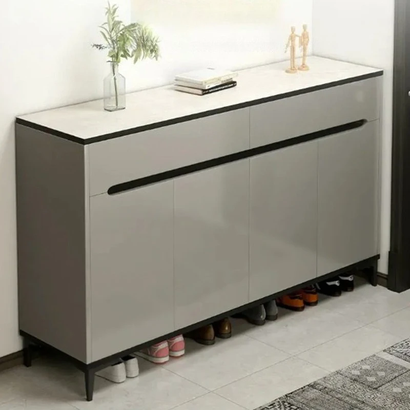 خزائن الأحذية الخشبية العالمية عمودي بسيط مزدوج الباب خزائن الأحذية الرخيصة تخزين الحد الأدنى ديكورات غرفة Archivadores