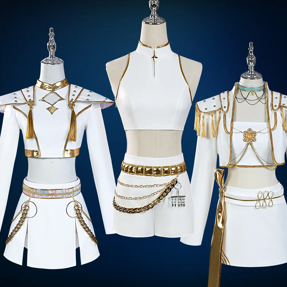 

Kpop Demon Hunter Rumi Cosplay Costume Huntrix White Suit Korean Superstar Idol Performance Sets Halloween Carnival Stage Suit