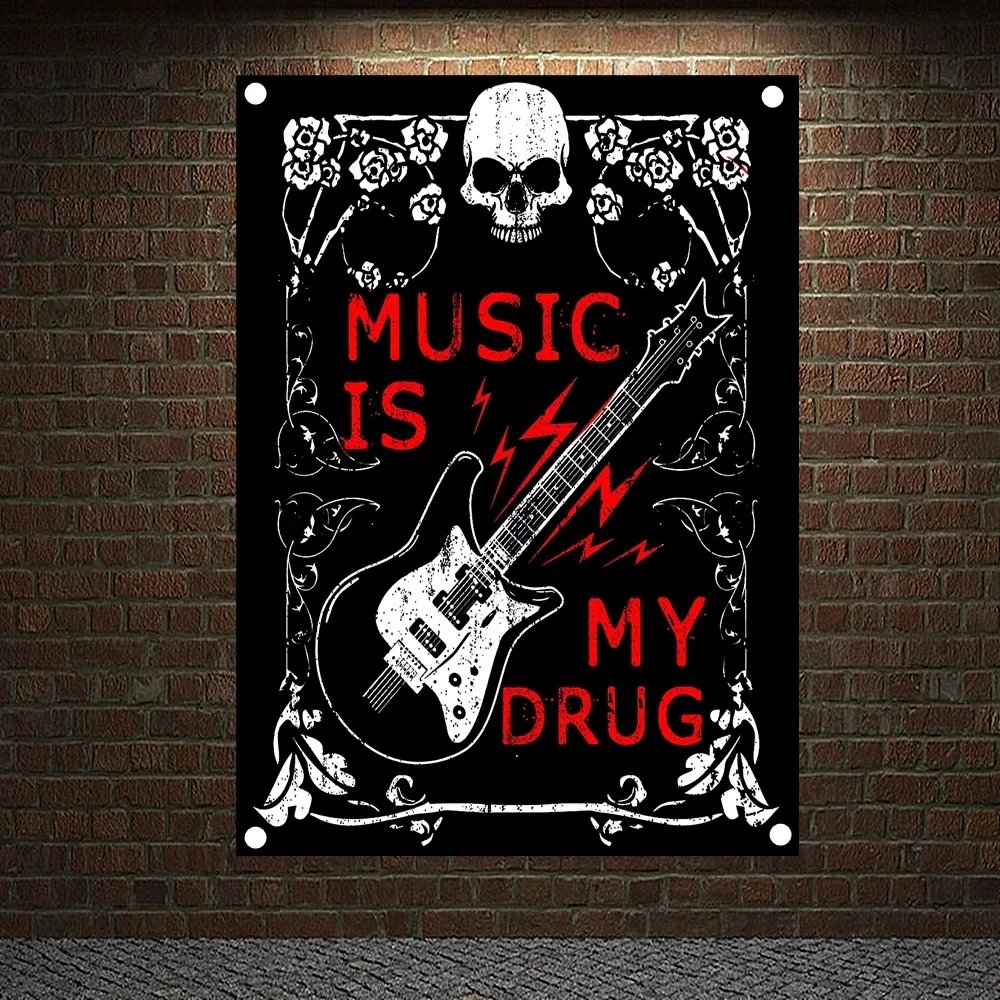 

Rock and Roll Stickers Hip Hop Reggae Posters Wall Hanging HD Printing Art Music Studio Home Decoration Banner & Flag For Gift N